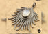 Pave Diamond w/ Moonstone Peacock Feather Pendant, (DP-1377)